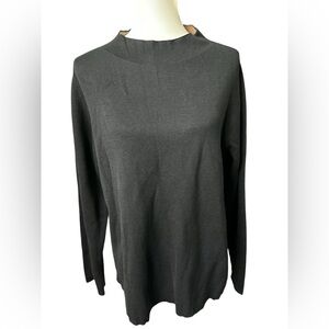 Eileen Fisher Women’s Black Organic Cotton Silk Long sleeve Sweater Top …